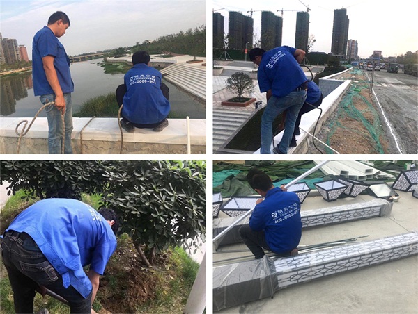 信陽(yáng)市息縣聽淮橋橋梁亮化工程施工現(xiàn)場(chǎng)